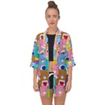 Care Bears, Adorable, Art Open Front Chiffon Kimono