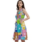 Care Bears, Adorable, Art Sleeveless V-Neck Skater Dress with Pockets