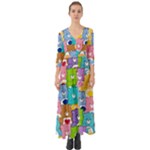 Care Bears, Adorable, Art Button Up Boho Maxi Dress