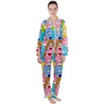 Care Bears, Adorable, Art Women s Long Sleeve Satin Pajamas Set	