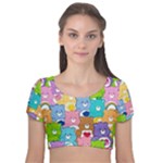 Care Bears, Adorable, Art Velvet Short Sleeve Crop Top 