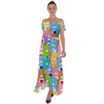 Care Bears, Adorable, Art Off Shoulder Open Front Chiffon Dress