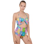 Care Bears, Adorable, Art Scallop Top Cut Out Swimsuit