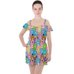 Care Bears, Adorable, Art Ruffle Cut Out Chiffon Playsuit