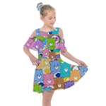 Care Bears, Adorable, Art Kids  Shoulder Cutout Chiffon Dress