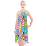 Care Bears, Adorable, Art High-Low Halter Chiffon Dress 