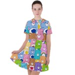 Care Bears, Adorable, Art Short Sleeve Shoulder Cut Out Dress 