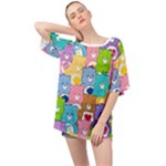 Care Bears, Adorable, Art Oversized Chiffon Top