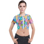 Care Bears, Adorable, Art Short Sleeve Cropped Jacket