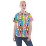 Care Bears, Adorable, Art Women s Short Sleeve Pocket Shirt