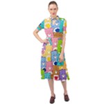 Care Bears, Adorable, Art Keyhole Neckline Chiffon Dress