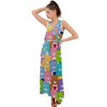 Care Bears, Adorable, Art V-Neck Chiffon Maxi Dress