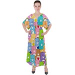 Care Bears, Adorable, Art V-Neck Boho Style Maxi Dress