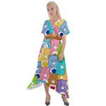 Care Bears, Adorable, Art Cross Front Sharkbite Hem Maxi Dress