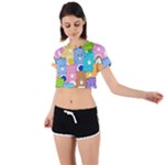 Care Bears, Adorable, Art Tie Back Short Sleeve Crop T-Shirt