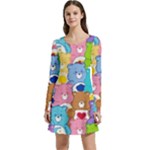 Care Bears, Adorable, Art Long Sleeve Velour Skater Dress