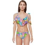 Care Bears, Adorable, Art Ruffle Edge Tie Up Bikini Set	