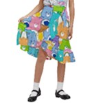 Care Bears, Adorable, Art Kids  Ruffle Flared Wrap Midi Skirt