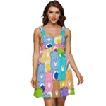 Care Bears, Adorable, Art Ruffle Strap Babydoll Chiffon Dress