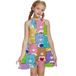 Care Bears, Adorable, Art Kids  Halter Collar Waist Tie Chiffon Dress