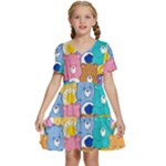 Care Bears, Adorable, Art Kids  Short Sleeve Tiered Mini Dress