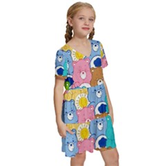 Kids  Short Sleeve Tiered Mini Dress 