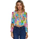 Care Bears, Adorable, Art Long Sleeve V-Neck Top