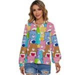 Care Bears, Adorable, Art Women s Long Sleeve Button Up Shirt