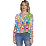 Care Bears, Adorable, Art Women s Long Sleeve Revers Collar Cropped Jacket