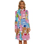 Care Bears, Adorable, Art Long Sleeve Shirt Collar A-Line Dress