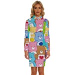 Care Bears, Adorable, Art Long Sleeve Shirt Collar Bodycon Dress