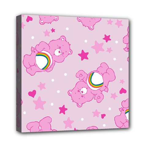 Cheer Bear Pink, Care, Care Bears, Cartoon Mini Canvas 8  x 8  (Stretched) from ArtsNow.com