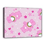 Cheer Bear Pink, Care, Care Bears, Cartoon Canvas 16  x 12  (Stretched)