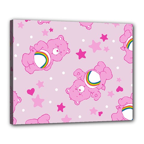 Cheer Bear Pink, Care, Care Bears, Cartoon Canvas 20  x 16  (Stretched) from ArtsNow.com