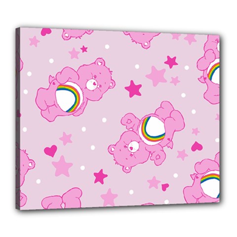 Cheer Bear Pink, Care, Care Bears, Cartoon Canvas 24  x 20  (Stretched) from ArtsNow.com