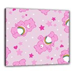 Cheer Bear Pink, Care, Care Bears, Cartoon Canvas 24  x 20  (Stretched)