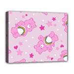 Cheer Bear Pink, Care, Care Bears, Cartoon Deluxe Canvas 20  x 16  (Stretched)