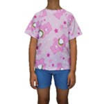 Cheer Bear Pink, Care, Care Bears, Cartoon Kids  Short Sleeve Swimwear