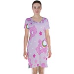 Cheer Bear Pink, Care, Care Bears, Cartoon Short Sleeve Nightdress