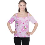 Cheer Bear Pink, Care, Care Bears, Cartoon Cutout Shoulder T-Shirt