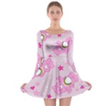 Cheer Bear Pink, Care, Care Bears, Cartoon Long Sleeve Skater Dress