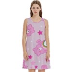 Cheer Bear Pink, Care, Care Bears, Cartoon Round Neck Sleeve Casual Dress With Pockets