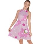 Cheer Bear Pink, Care, Care Bears, Cartoon Sleeveless Halter Neck A-Line Dress