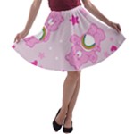 Cheer Bear Pink, Care, Care Bears, Cartoon A-line Skater Skirt