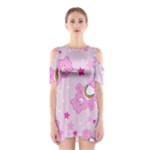 Cheer Bear Pink, Care, Care Bears, Cartoon Shoulder Cutout One Piece Dress