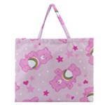 Cheer Bear Pink, Care, Care Bears, Cartoon Zipper Large Tote Bag