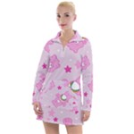 Cheer Bear Pink, Care, Care Bears, Cartoon Women s Long Sleeve Casual Dress