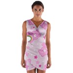 Cheer Bear Pink, Care, Care Bears, Cartoon Wrap Front Bodycon Dress