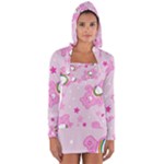 Cheer Bear Pink, Care, Care Bears, Cartoon Long Sleeve Hooded T-shirt