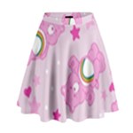 Cheer Bear Pink, Care, Care Bears, Cartoon High Waist Skirt